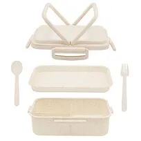 Ланчбокс (контейнер для еды) Inar из пшеничного волокна, бежевый.