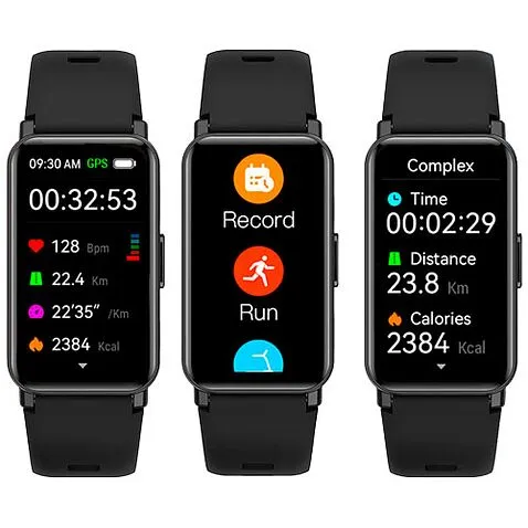 Интеллектуальный браслет с GPS для разных видов спорта Prixton AT806 - сплошной черный