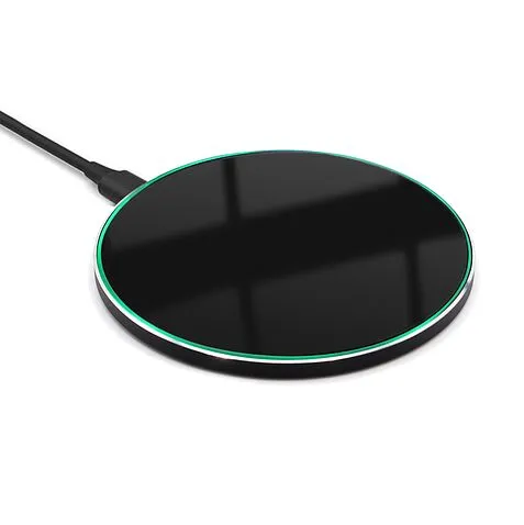 Беспроводное зарядное устройство Gravy с подсветкой и гравировкой 15W, черный