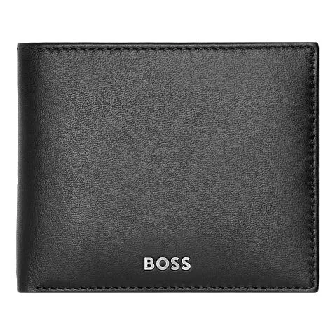 Card wallet with flap Classic Smooth Black