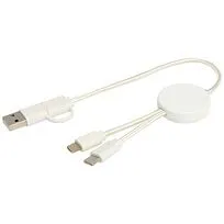 Citala кабель 5-в-1 из переработанной пластмассы длиной 30 см для синхронизации данных и быстрой зарядки мощностью 27 Вт - Белый