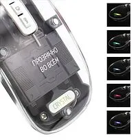 Мышь компьютерная беспроводная прозрачная Crystal, черная