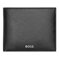 Card wallet with flap Classic Smooth Black