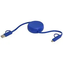 Alasia кабель 5-в-1 из переработанной пластмассы и алюминия длиной 100 см для синхронизации данных и быстрой зарядки мощность - Ярко-синий