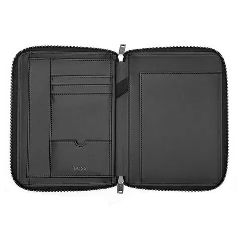 Папка для участника конференции формата А5 Monogram Zipped Black