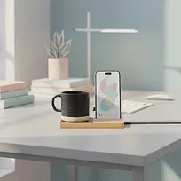 Зарядное устройство Allow c беспроводной зарядкой и функцией подогрева, светло-коричневый