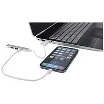 Alkaid 4-портовый концентратор USB-A и Type-C из переработанного алюминия с двумя входами - Серебряный