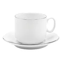 Чайная пара фарфоровая 220см³ экспресс Платиновый в коробке