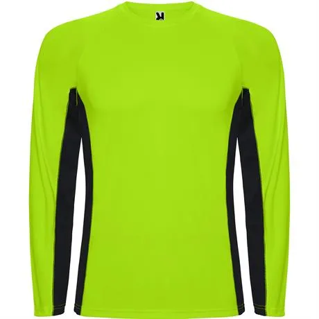 Спортивная футболка SHANGHAI L/S мужская, ФЛУОРЕСЦЕНТНЫЙ ЗЕЛЕНЫЙ/ЧЕРНЫЙ XL