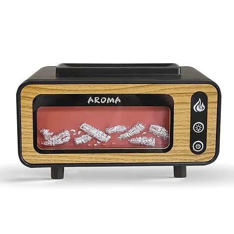 Светодиодный USB увлажнитель-аромадиффузор Vintage Fireplace, коричневый