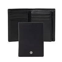 Card holder with flap Button Black