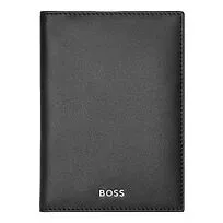 Card holder with flap Classic Smooth Black