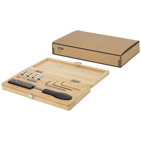 Набор инструментов Rivet из 19 предметов из бамбука/переработанной пластмассы - Натуральный