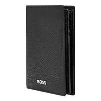 Card holder with flap Trifold Classic Grained Black