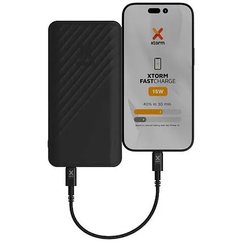 Xtorm XG220 Go2 портативное зарядное устройство с быстрой зарядкой, 15 Вт, 20 000 мАч  - сплошной черный