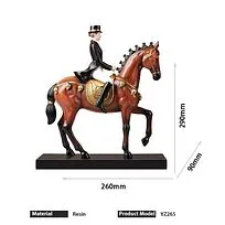 Статуэтка  quot;Наездница и лошадь quot;, цвет коричневый