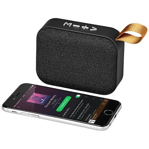 Bluetooth®-колонка Fashion с тканевой отделкой - сплошной черный