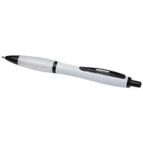 Nash шариковая ручка из переработанного пластика с черной отделкой (черные чернила) - Белый