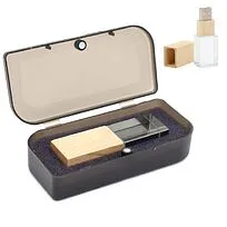 Флешка Кристал Bamboo 16 Гб в футляре, светло-коричневый