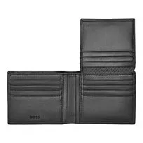 Card wallet with flap Classic Smooth Black