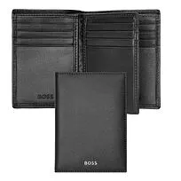 Card holder with flap Classic Smooth Black