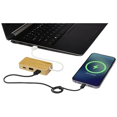 USB-концентратор Tapas из бамбука - Натуральный