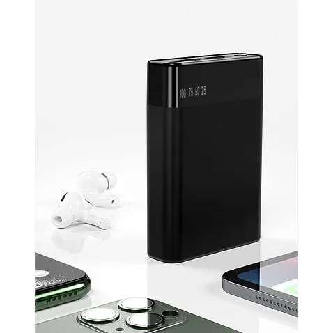 Внешний аккумулятор в металлическом корпусе Apria, 10000 mAh, черный