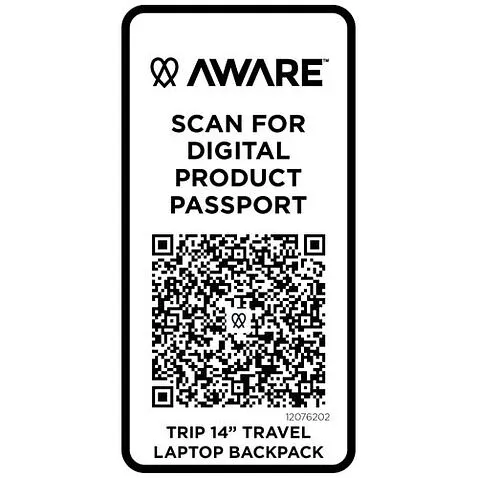 Trip 14” Aware™ рюкзак для ноутбука из переработанного материала объемом 9 л - Белый