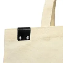 Сумка для покупок IVORY 325 г/м² с PU нашивкой, чёрный