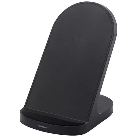 Loop подставка для беспроводной зарядки из переработанной пластмассы, сертифицированной по стандарту RCS, с двумя катушками м - сплошной черный