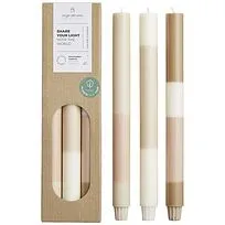Originalhome свечи из многослойного известняка - набор из 3 штук - Белый