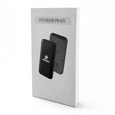 Внешний аккумулятор Stormoway, 10000 mAh с беспроводной зарядкой, черный