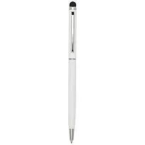 Ore aluminium ballpoint pen with stylus (blue ink) - Белый