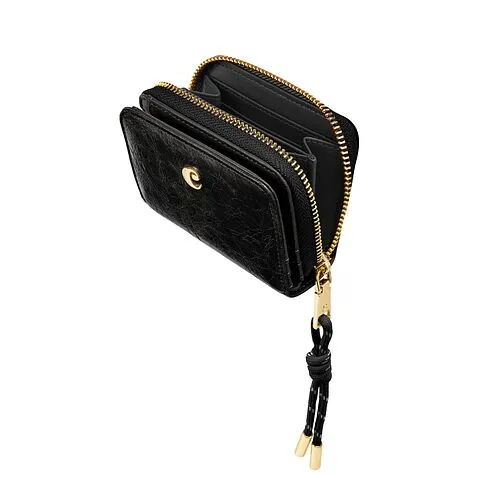 Card wallet with flap Philomène Black