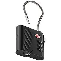 Комбинационный замок Xtorm Lock Tag TSA с функцией отслеживания местоположения - сплошной черный