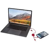 Alasia кабель 5-в-1 из переработанной пластмассы и алюминия длиной 30 см для синхронизации данных и быстрой зарядки мощностью 27 Вт - Красный