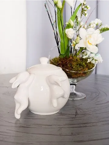 Сахарница с кроликами (NEW), 1000 мл, Белый