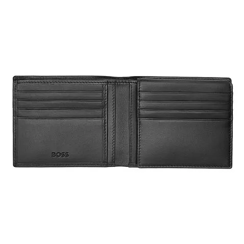 Card wallet with flap Classic Smooth Black