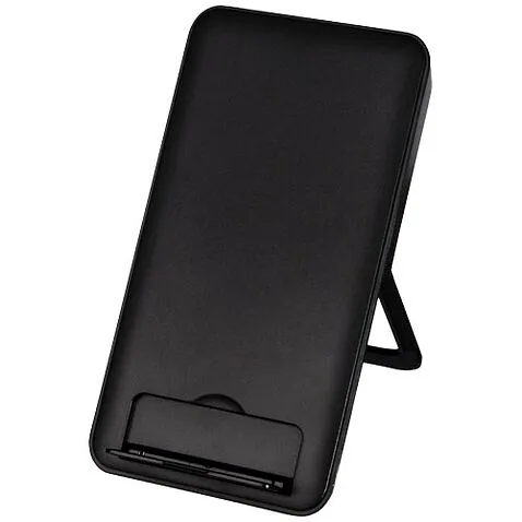 Loop беспроводное зарядное устройство мощностью 10 Вт из переработанного пластика с подставкой для телефона - сплошной черный