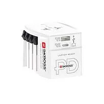 Универсальный адаптер SKROSS® MUV AC65PD с кабелем USB-C  - Белый