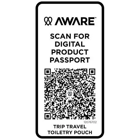 Trip Aware™ дорожная косметичка из переработанного материала 2 л - Белый