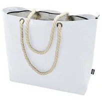 Panama пляжная эко-сумка-холодильник из переработанного материала, сертифицированного по стандарту GRS, с ручками-шнурками 23L - Белый