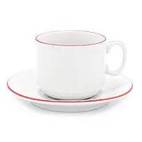 Чайная пара фарфоровая 220см³ экспресс Палитра, красный, в коробке