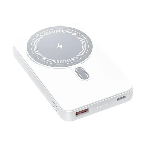 Магнитный внешний аккумулятор Axion с беспроводной зарядкой (15W), 10000 Mah, белый