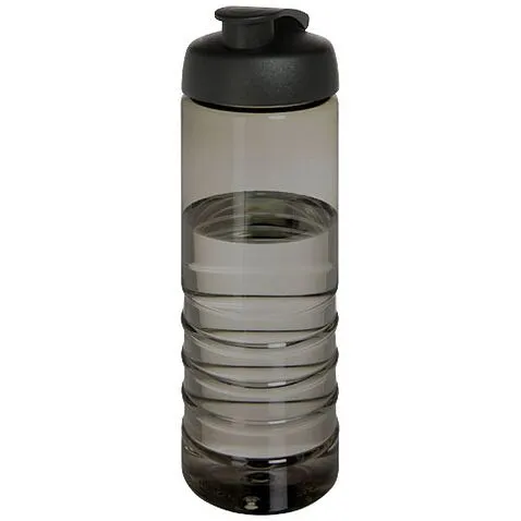 Спортивная бутылка H2O Active® Eco Treble объемом 750 мл с куполообразной крышкой - темно-серый
