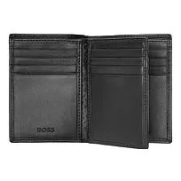 Card holder with flap Classic Smooth Black