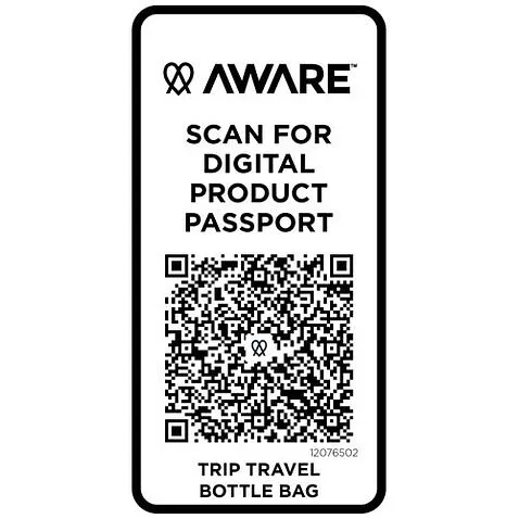 Trip Aware™ дорожная сумка для бутылок из переработанного материала объемом 2 л - Белый