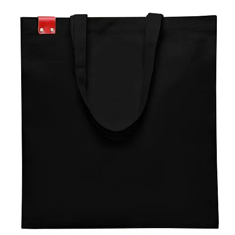 Сумка для покупок IVORY 325 г/м² с PU нашивкой, чёрный/красный