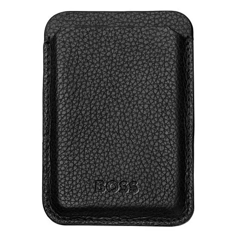 Magnetic card holder for smartphone Magnet Mobile Classic Grained Black