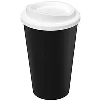 Термокружка из переработанного пластика Americano Eco емкостью 350 мл - сплошной черный
